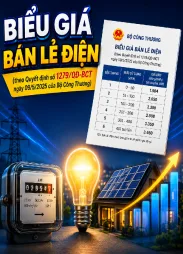 Biểu giá bán lẻ điện (theo Quyết định số 1279/QĐ-BCT ngày 09/5/2025 của Bộ Công Thương)