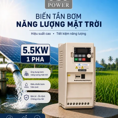 (5.5KW 1 PHA) BIẾN TẦN BƠM NƯỚC NĂNG LƯỢNG MẶT TRỜI TOP POWER