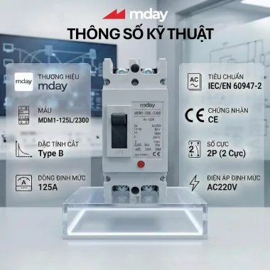 CB AC 125A - 2P - Hãng MDAY