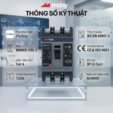 CB AC 125A - 3P - Hãng MDAY