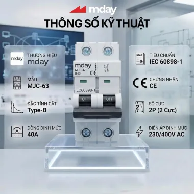 CB AC 40A - 2P - Hãng MDAY