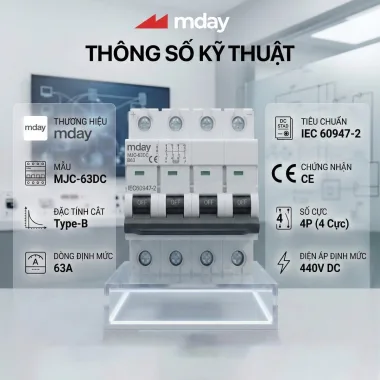 CB DC 63A - 4P - Hãng MDAY