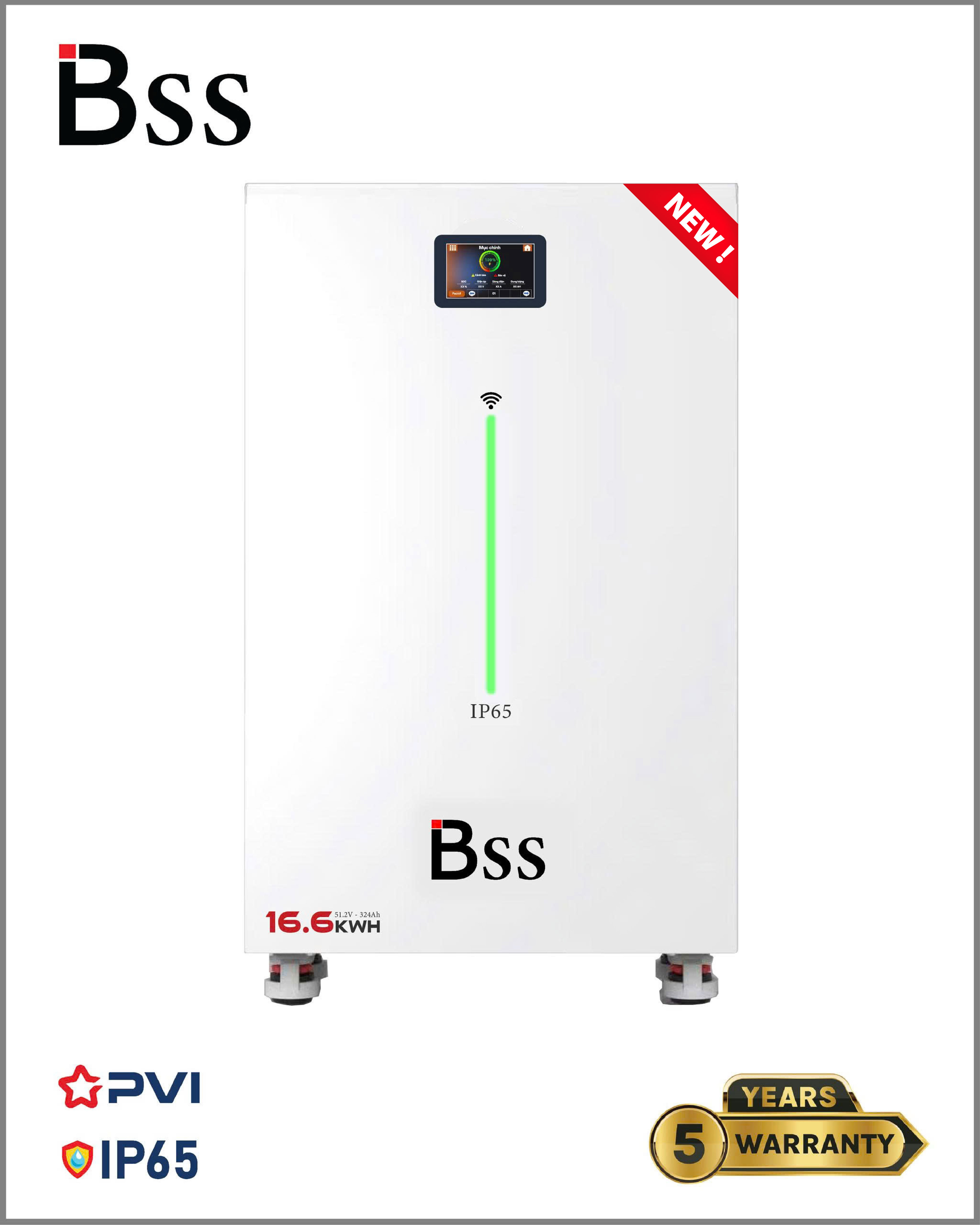 Pin Lưu Trữ (16.6kWh) BSS 51.2V 324Ah Model 2026 - Luxury Cao Cấp 6.000 Cycles.