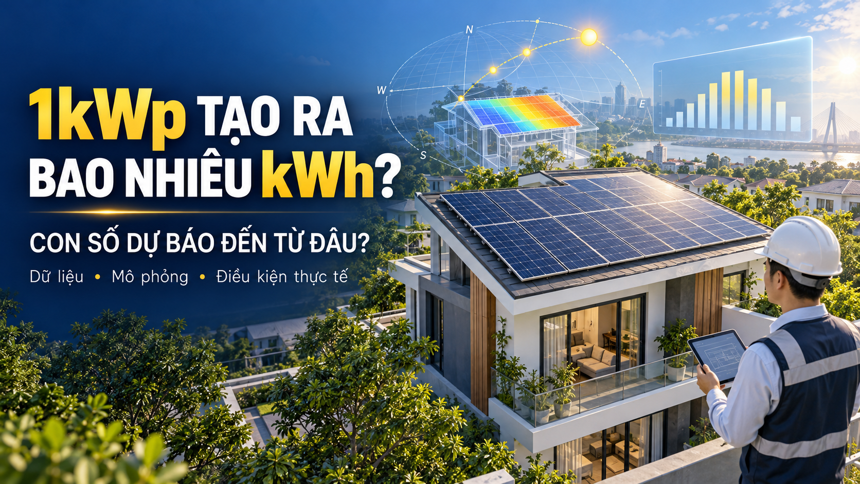 1KWP TẠO RA BAO NHIÊU KWH? CON SỐ DỰ BÁO ĐẾN TỪ ĐÂU?
