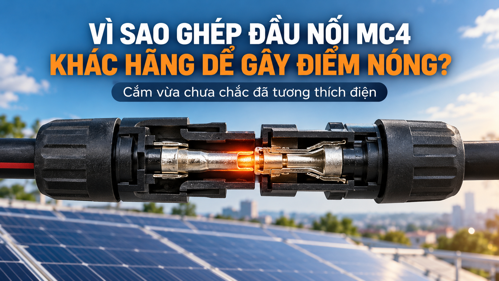 TẠI SAO DÙNG ĐÚNG ĐẦU NỐI MC4 NHƯNG GHÉP HAI HÃNG KHÁC NHAU VẪN CÓ THỂ PHÁT SINH ĐIỂM NÓNG?