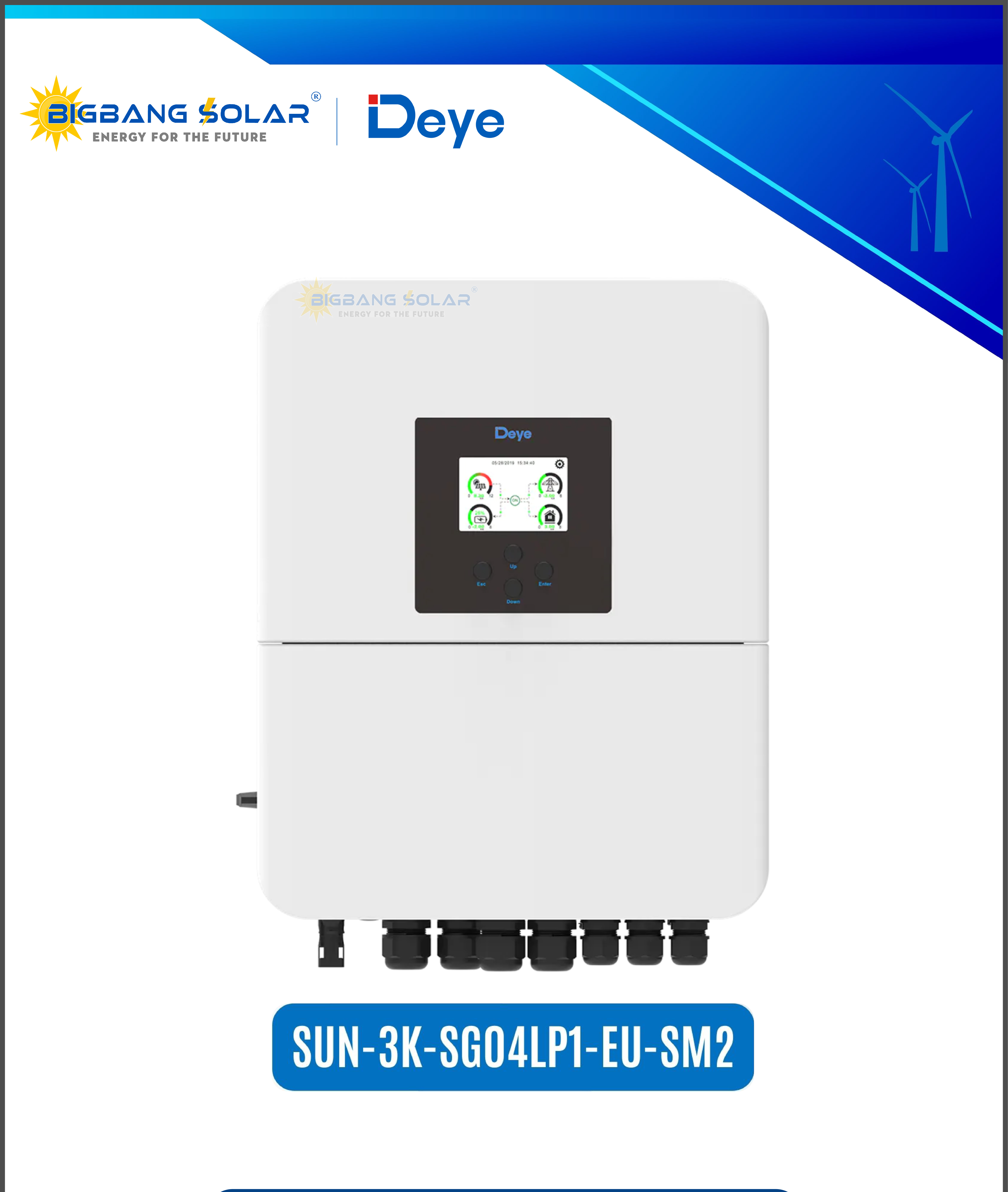 Deye 3Kw 1 Pha Inverter Hybrid 