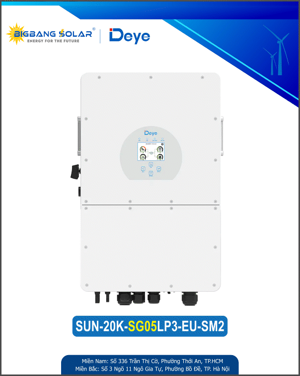 Deye Áp Cao 20Kw 3 Pha Inverter Hybrid 